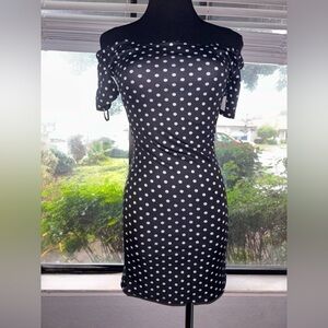 Forever 21 Off-Shoulder Black and White Mini Dress